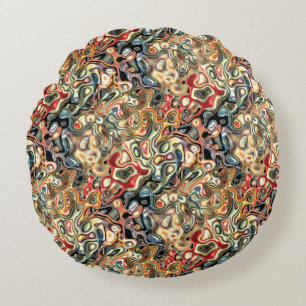 Coussins Ronds Oreiller rond en art abstrait