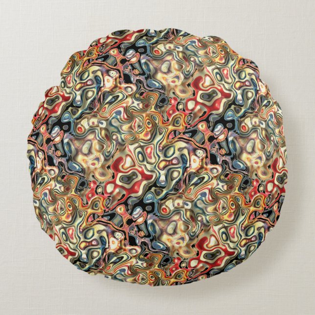 Coussins Ronds Oreiller rond en art abstrait (Devant)