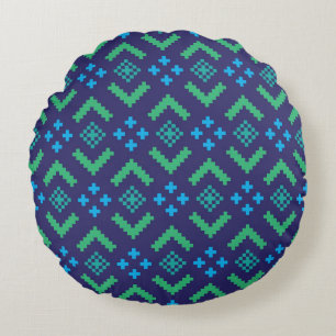 Coussins Ronds Oreiller rond en coton... Mélange vert/Turquoise