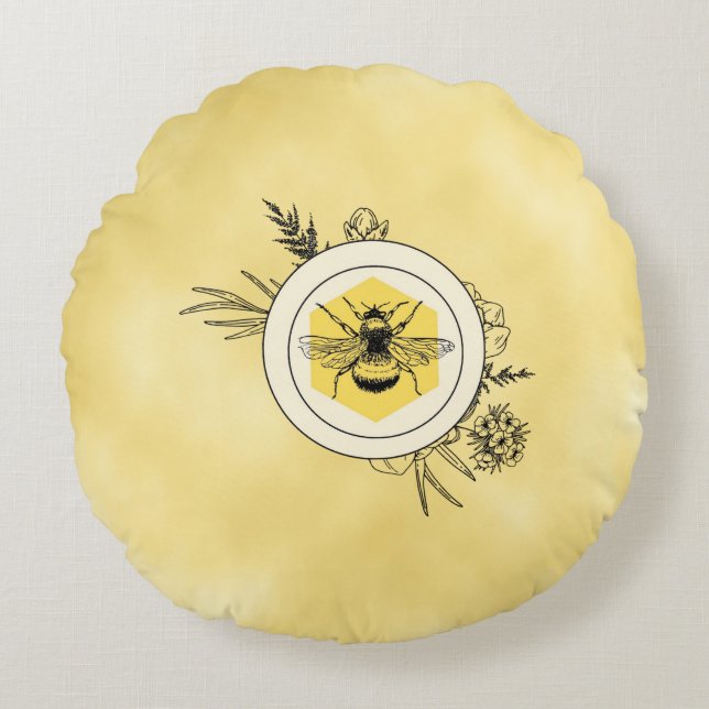 Coussins Ronds Oreiller rond en forme d'abeille (Devant)