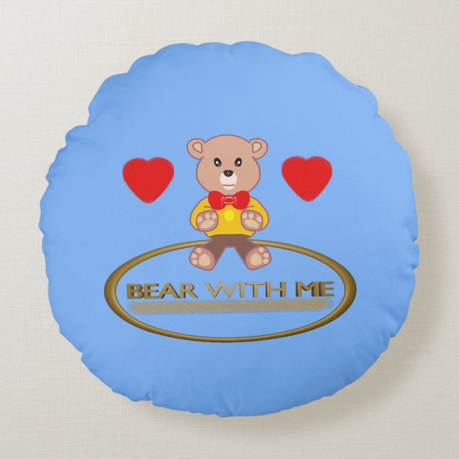 Coussins Ronds Oreiller rond en forme de nounours (Devant)