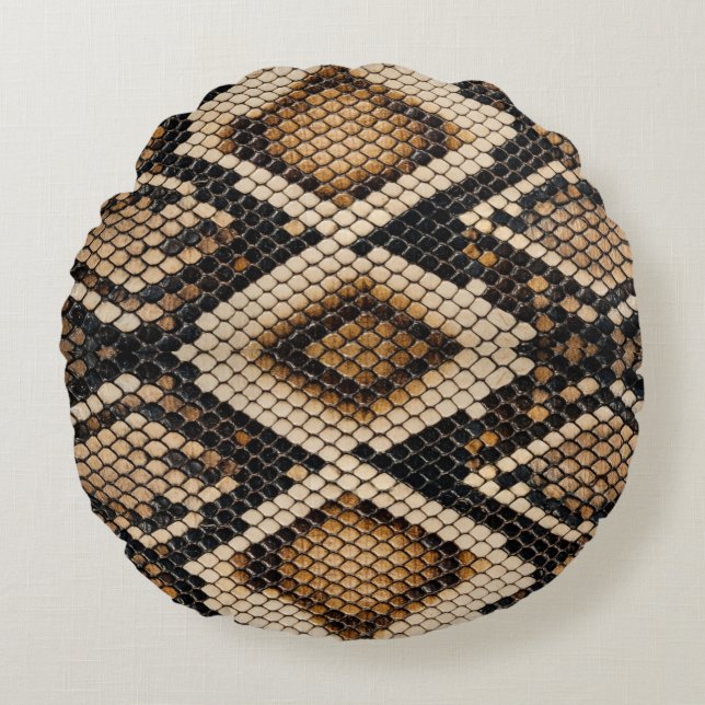Coussins Ronds Oreiller rond en peau de serpent (Devant)