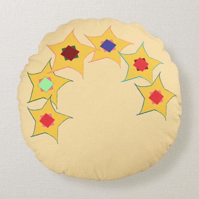 Coussins Ronds oreiller rond étoilé (Devant)