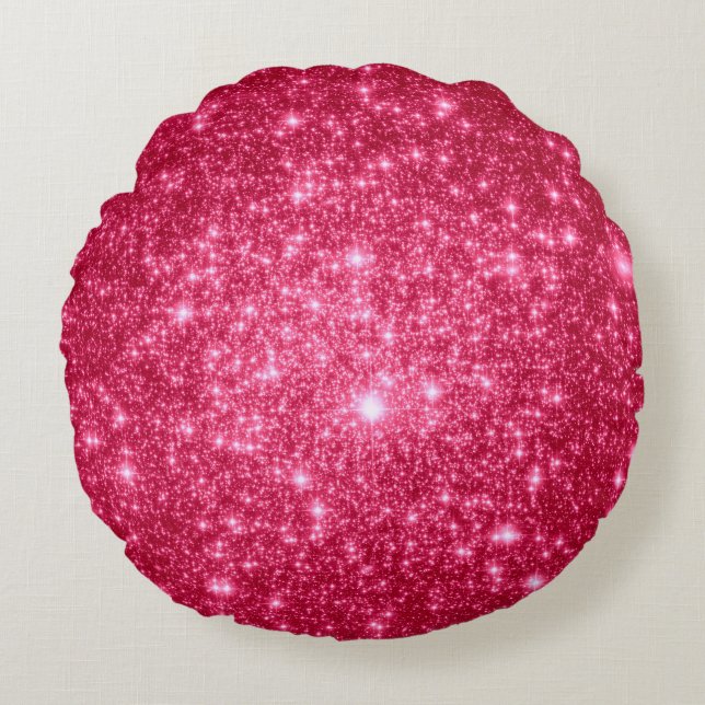 Coussins Ronds Oreiller rond étoiles rose chaud (Devant)