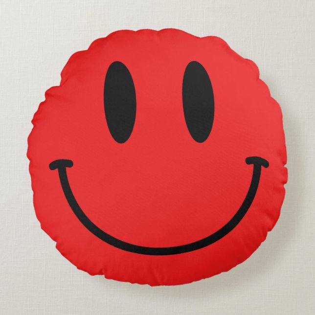 Coussins Ronds Oreiller rond face rouge (Devant)