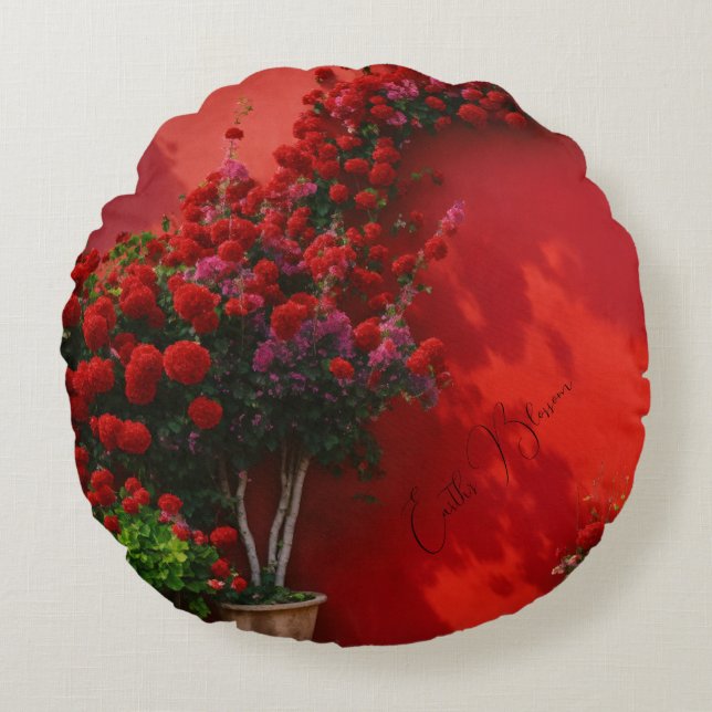 Coussins Ronds Oreiller rond Fleur de la Terre (Devant)
