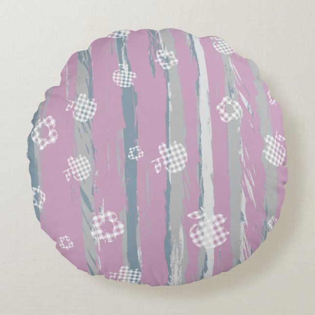 Coussins Ronds Oreiller rond – Gingham Orchard (Devant)