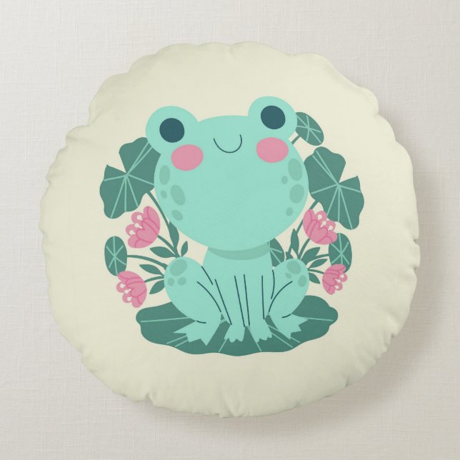 Coussins Ronds Oreiller rond grenouille (Devant)