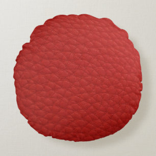 Coussins Ronds Oreiller rond imprimé imitation cuir rouge clair
