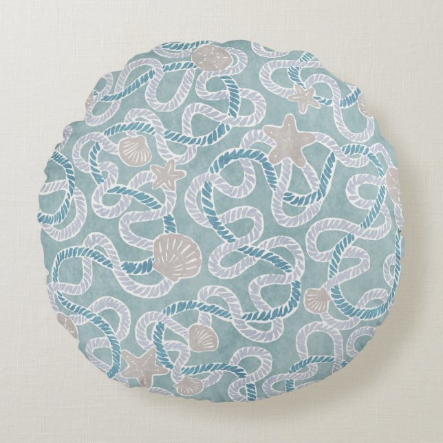 Coussins Ronds Oreiller rond jetable moderne nautique (Devant)
