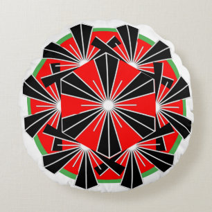 Coussins Ronds Oreiller rond jeté abstrait coloré