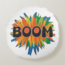 Oreiller rond jeté Boom Bande Dessinée Pop Art