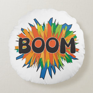 Coussins Ronds Oreiller rond jeté Boom Bande Dessinée Pop Art