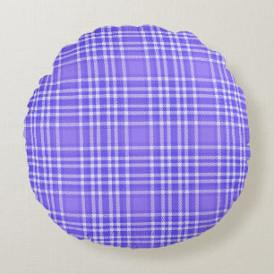 Coussins Ronds Oreiller rond jeté carreauté violet simple