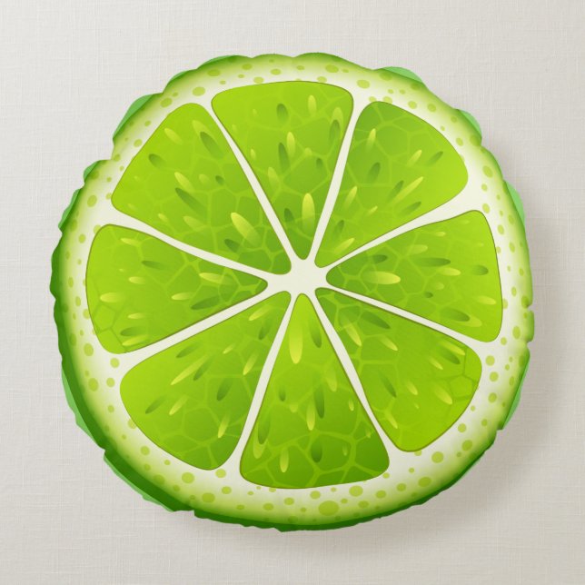 Coussins Ronds Oreiller rond jeté - Citron vert (Devant)