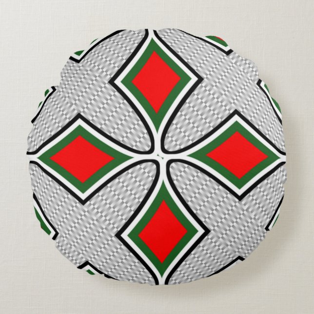 Coussins Ronds Oreiller rond jeté de conception numérique 3D colo (Devant)