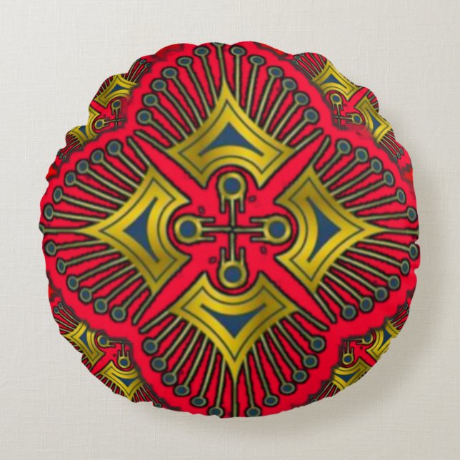 Coussins Ronds Oreiller rond jeté de conception numérique 3D colo (Devant)