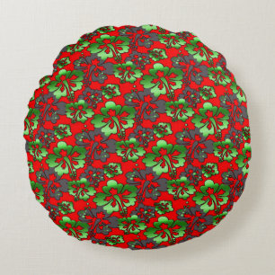 Coussins Ronds Oreiller rond jeté de design 3D numérique coloré (