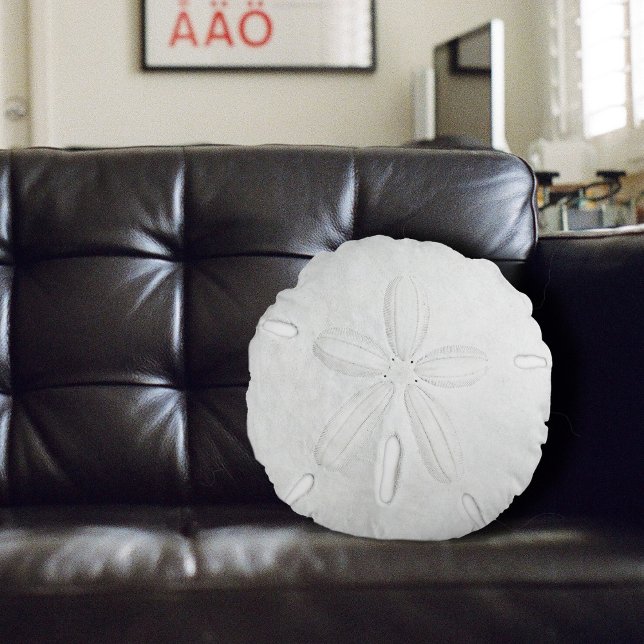 Coussins Ronds Oreiller rond jeté Dollar de sable blanc (Créateur téléchargé)