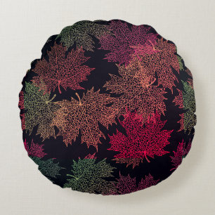 Coussins Ronds Oreiller Rond Jeté - Feuilles D'automne Tombantes