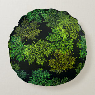 Coussins Ronds Oreiller Rond Jeté - Feuilles D'automne Tombantes