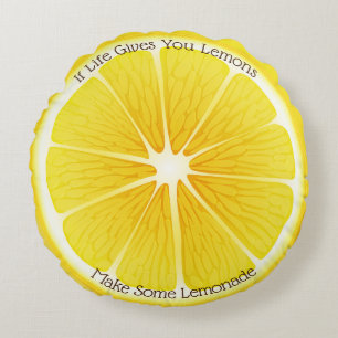 Coussins Ronds Oreiller Rond Jeté - La Vie Vous Donne Des Citrons