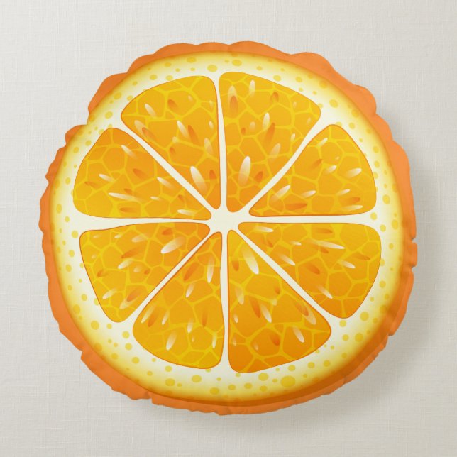 Coussins Ronds Oreiller Rond Jeté-Orange (Devant)