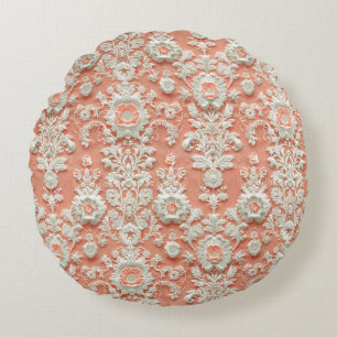 Coussins Ronds Oreiller rond Lace-Effet De Corail Gras