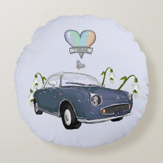 Coussins Ronds Oreiller rond Lapis Grey Figaro (Devant)