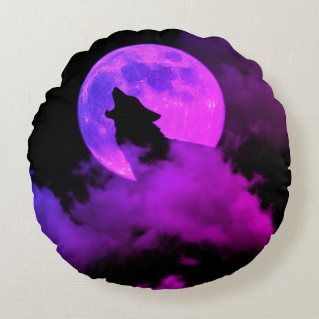 Coussins Ronds oreiller rond loup (Devant)