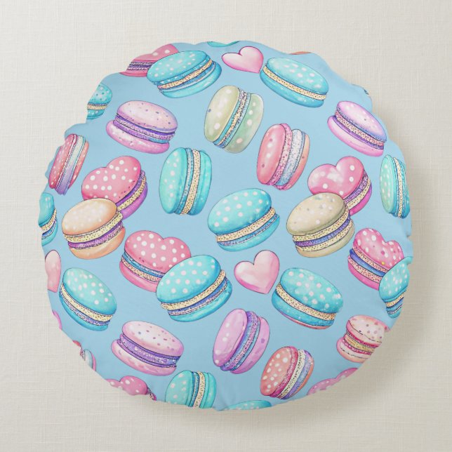 Coussins Ronds Oreiller Rond Macaron Pastel (Devant)