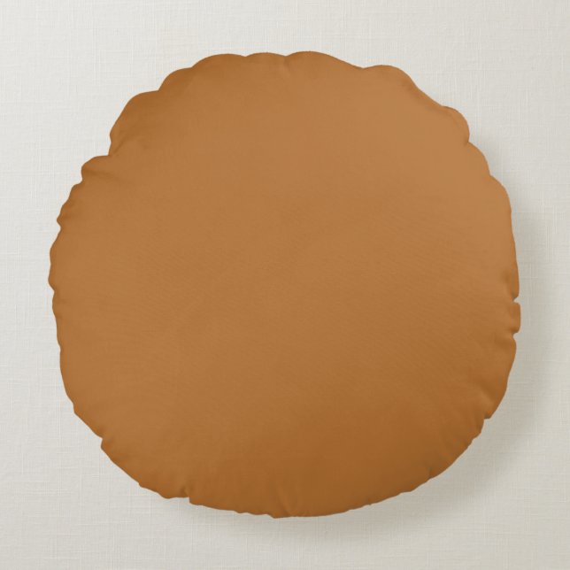 Coussins Ronds Oreiller rond marron cuivré (Devant)