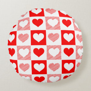 Coussins Ronds Oreiller Rond Moderne à Motif de Coeur