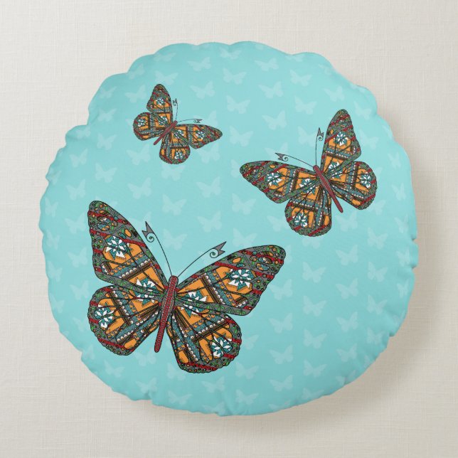 Coussins Ronds Oreiller Rond Monarque Ukrainien (Devant)