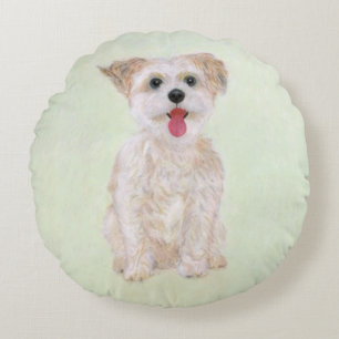 Coussins Ronds Oreiller rond Morkie pas Yorkie