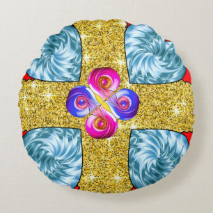 Coussins Ronds Oreiller Rond Multicolore Abstrait à Jeter