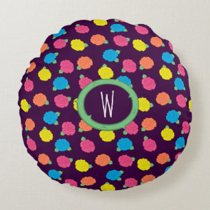 Coussins Ronds Oreiller rond Néon Roses