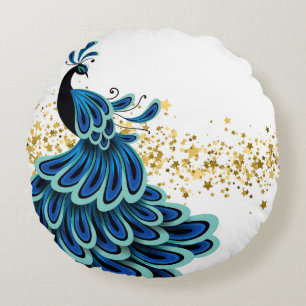 Coussins Ronds Oreiller Rond-Paon de Fête