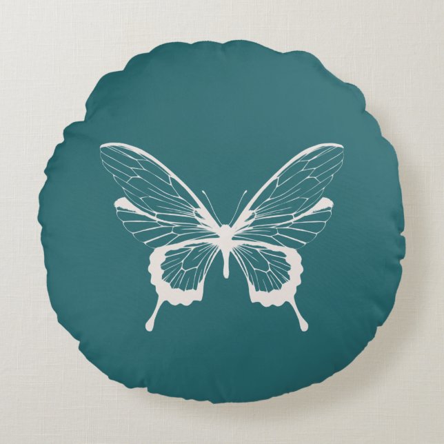 Coussins Ronds Oreiller rond papillon (Devant)
