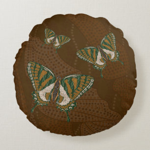 Coussins Ronds Oreiller rond Papillon aborigène