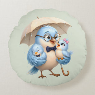 Coussins Ronds Oreiller rond Père Oiseau Décoration inspirée de l