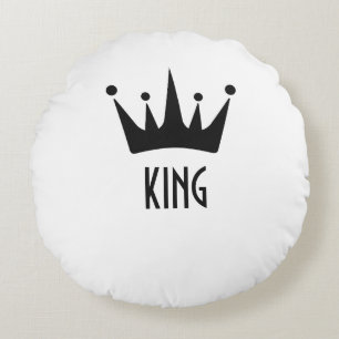 Coussins Ronds Oreiller rond personnalisé en noir avec texte Crow