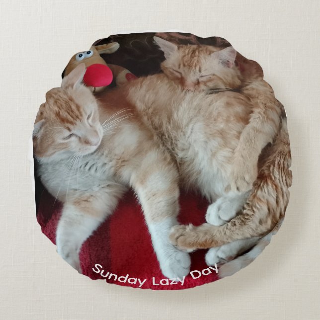 Coussins Ronds Oreiller rond photo de chat (Devant)