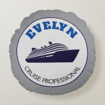 Oreiller rond professionnel de croisière drôle
