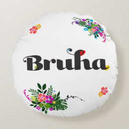 Coussins Ronds Oreiller rond rose drôle de Bruha Boho philippin