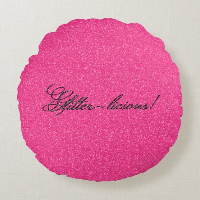 Coussins Ronds Oreiller rond rose-noir parties scintillant (Devant)