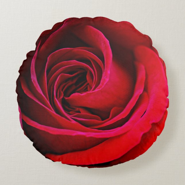 Coussins Ronds Oreiller rond rose rouge (Devant)