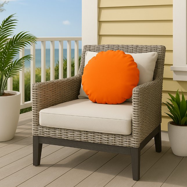 Coussins Ronds Oreiller Rond Simple Moderne Orange Citrouille (Créateur téléchargé)