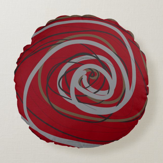Coussins Ronds Oreiller rond SPIRAL ROUGE (Devant)