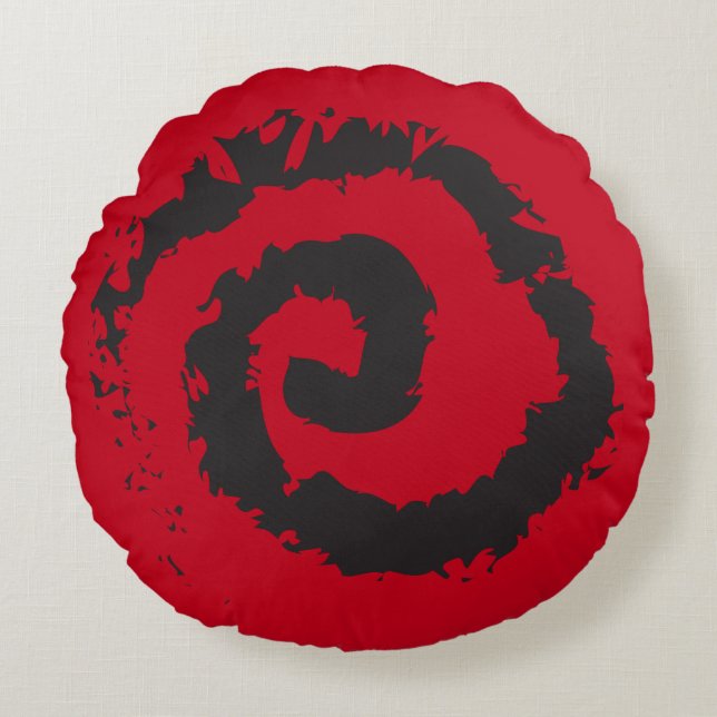 Coussins Ronds Oreiller rond SPIRAL ROUGE (Devant)